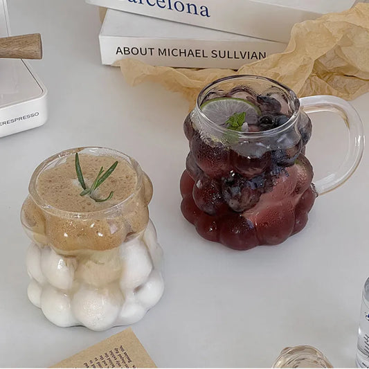 Aesthetic Bubble Glass Cup