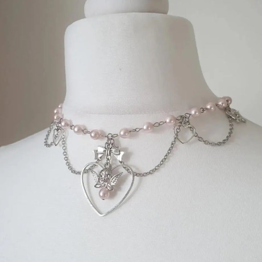 Angelcore Pearl Heart Necklace
