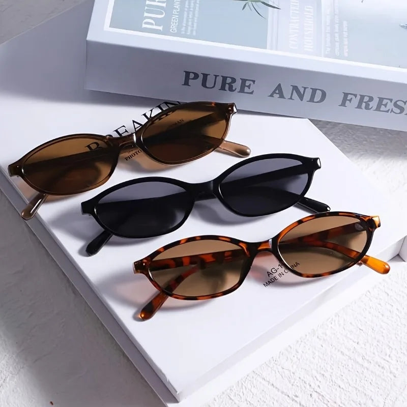 Retro Oval Sunglasses Set 3pcs