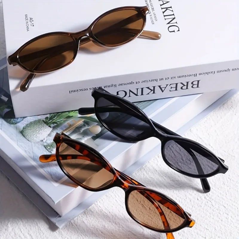 Retro Oval Sunglasses Set 3pcs