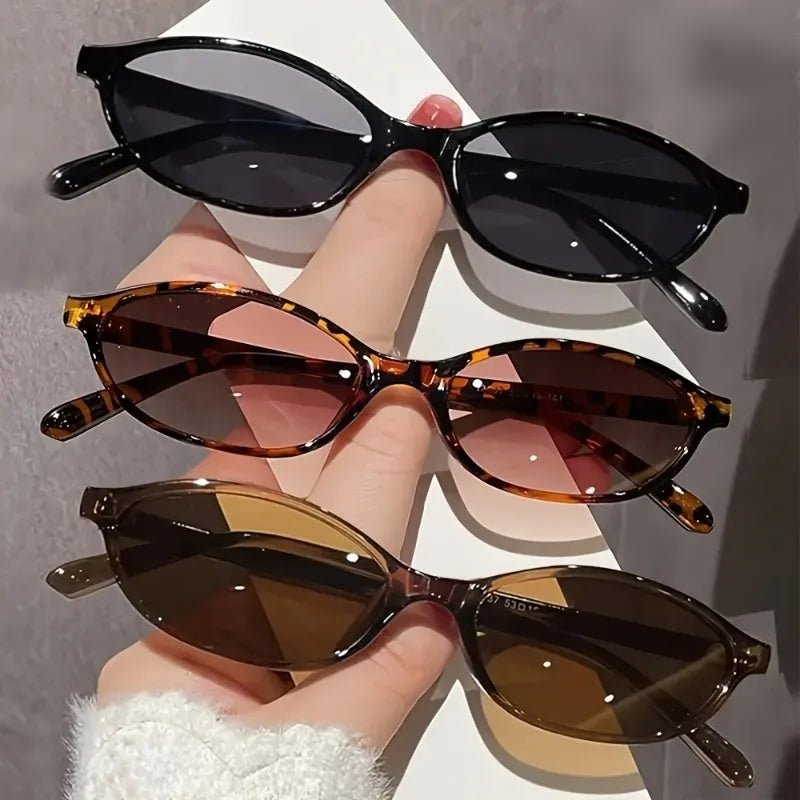 Retro Oval Sunglasses Set 3pcs