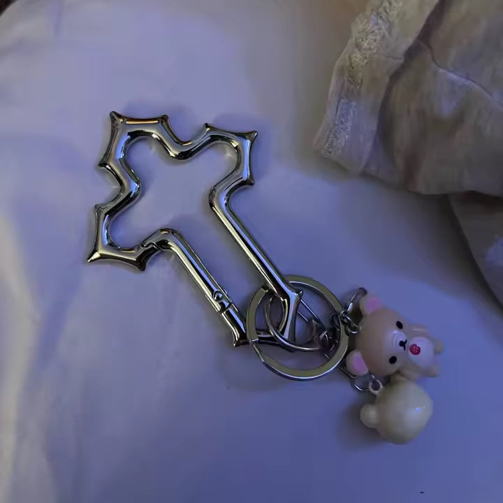 Y2K Cross Carabiner Keychain
