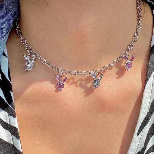 Play Bunny Rhinestone Necklace