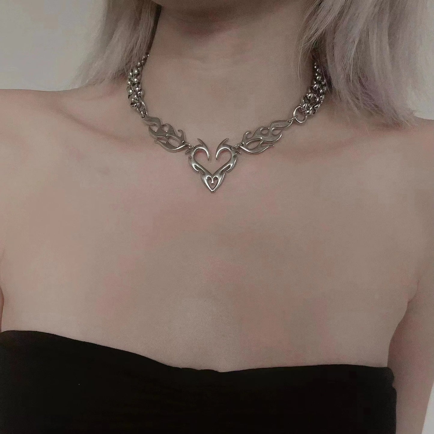 Y2K Sigilism Heart Necklace