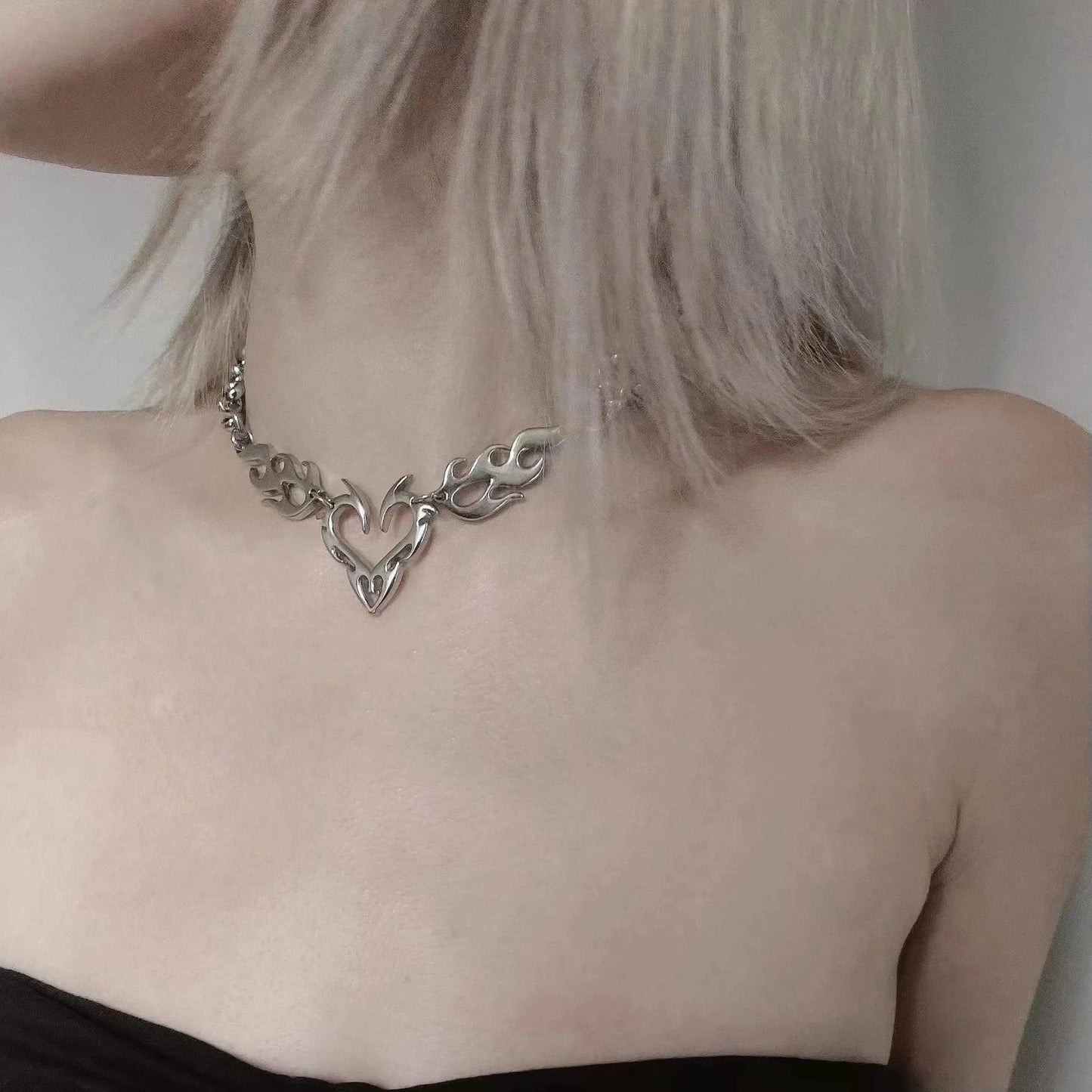 Y2K Sigilism Heart Necklace