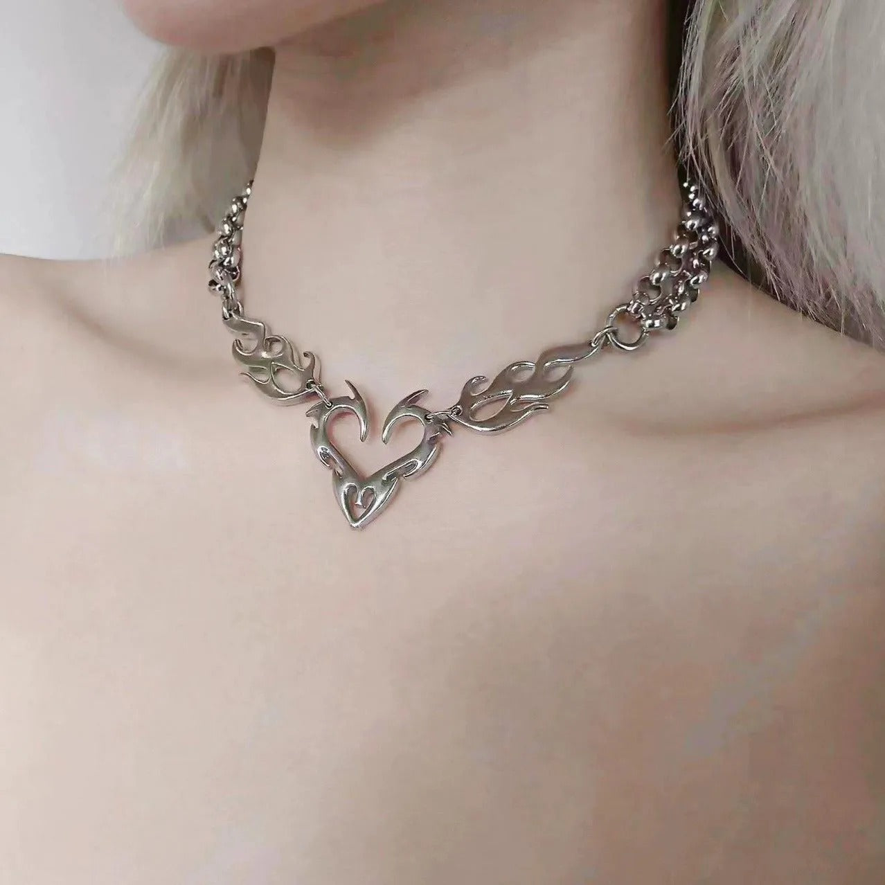 Y2K Sigilism Heart Necklace
