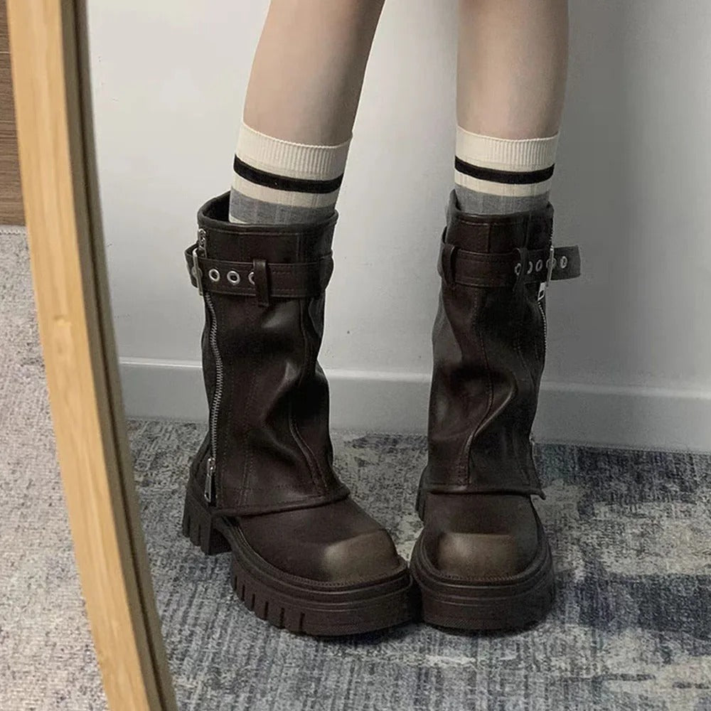 Fold Over Chunky Boots – Venus&Orion