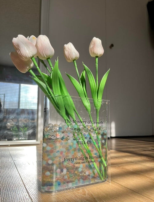 Clear Book Shaped Vase