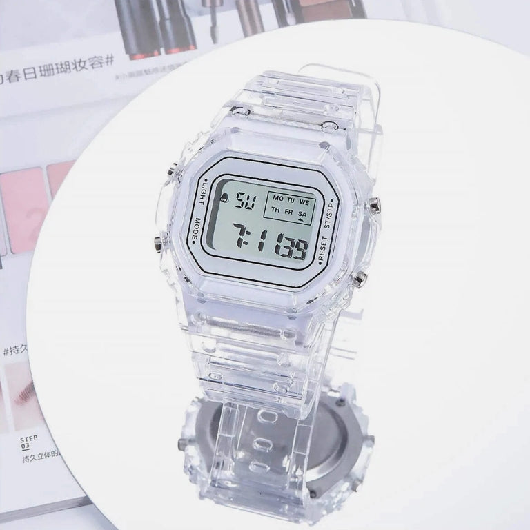 Y2K Aesthetic Transparent Digital Watch