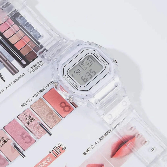 Y2K Aesthetic Transparent Digital Watch