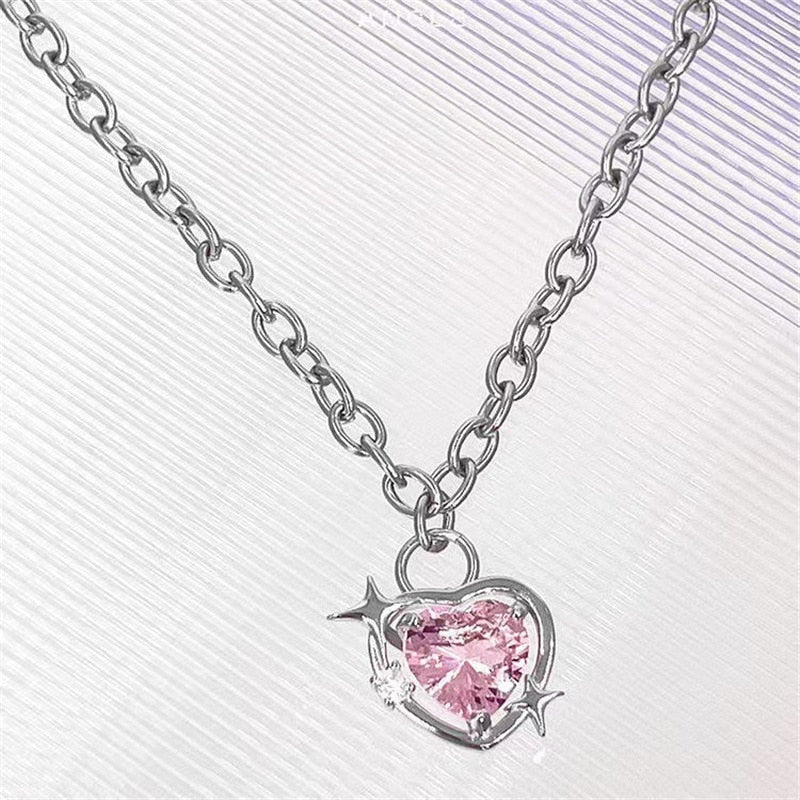 Stella Pink Heart Necklace