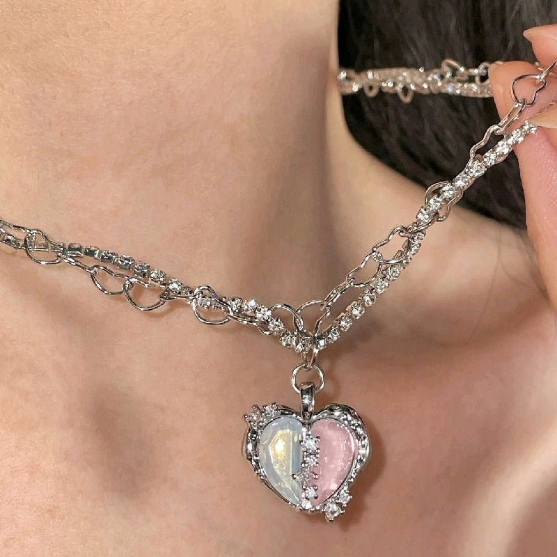 Coquette Crystal Heart Necklace