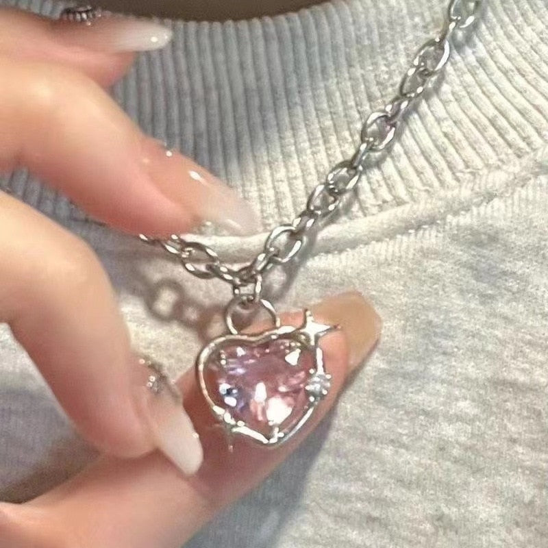 Stella Pink Heart Necklace