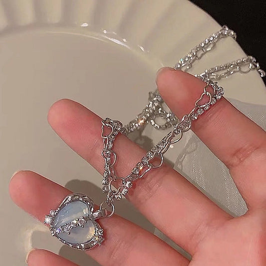 Coquette Crystal Heart Necklace