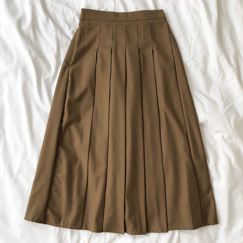 Academia Minimalist Pleated Skirt