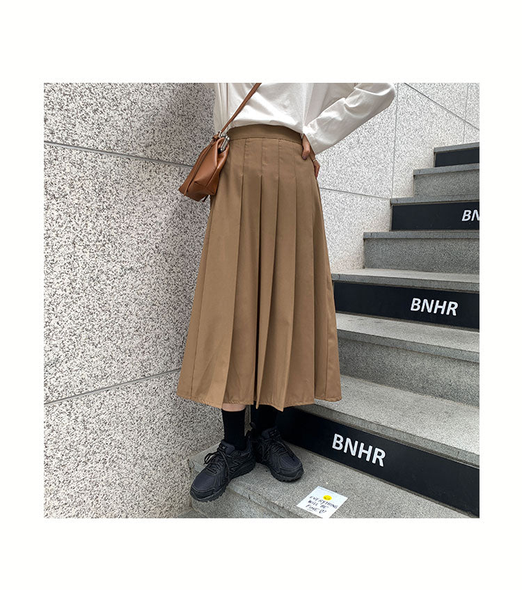 Academia Minimalist Pleated Skirt