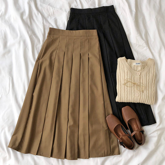 Academia Minimalist Pleated Skirt