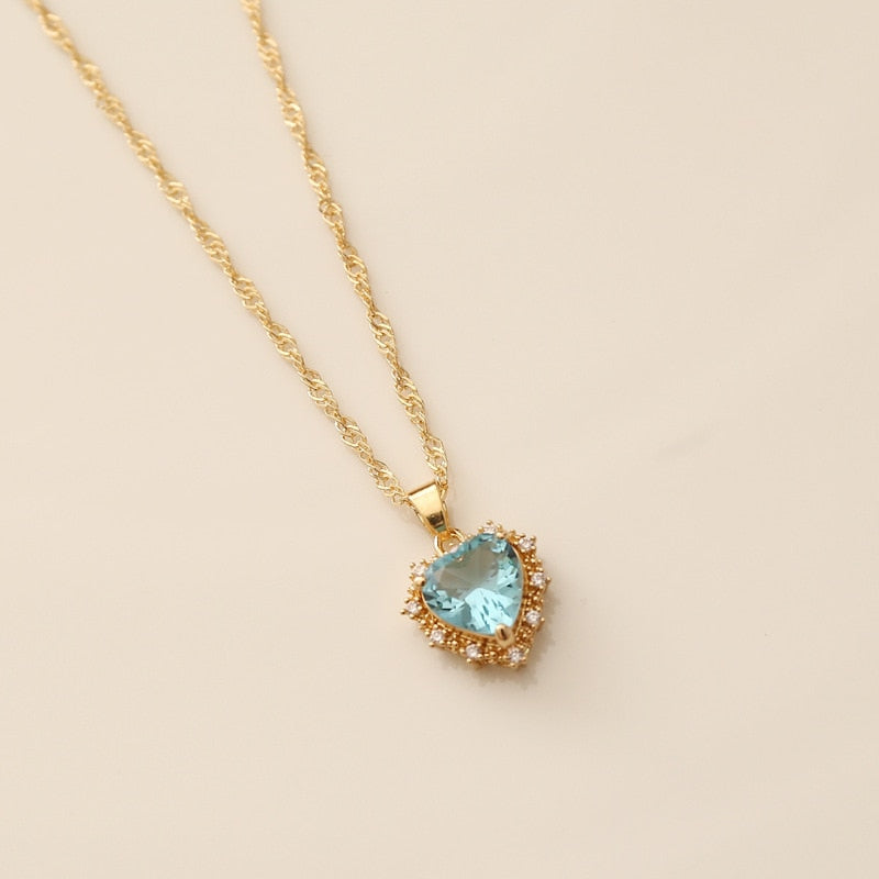 Ophelia Crystal Heart Pendant Necklace - Venus&Orion
