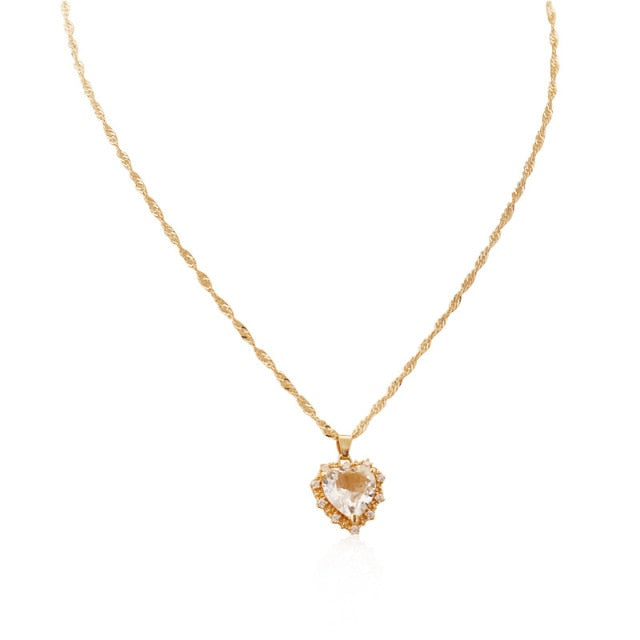 Ophelia Crystal Heart Pendant Necklace - Venus&Orion