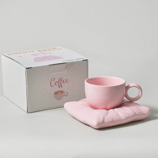 Ceramic Cup with Pillow Coaster