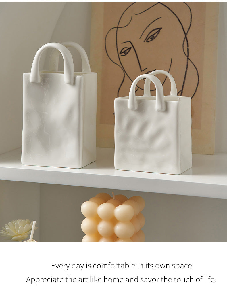 Nordic Porcelain Bag Shaped Vase
