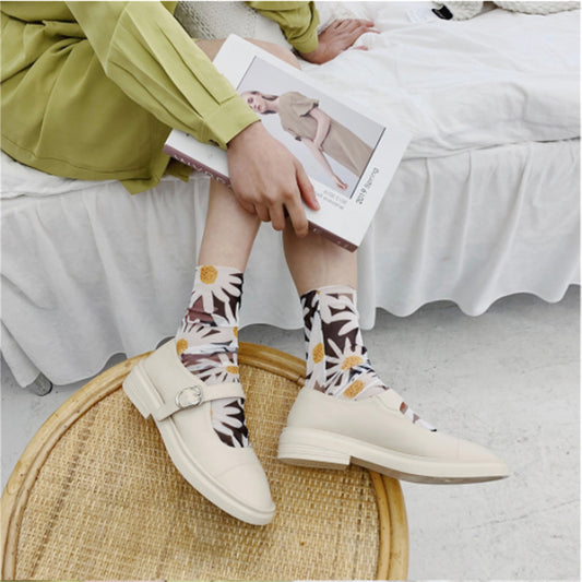 Sheer Flower Socks