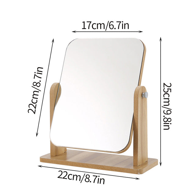 Rotating Minimalist Wooden Mirror