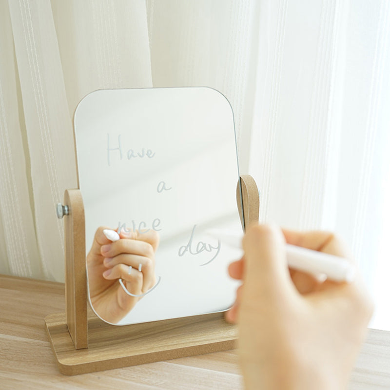 Rotating Minimalist Wooden Mirror