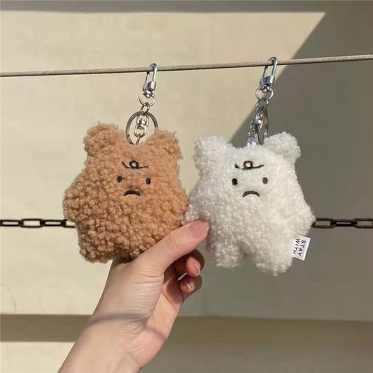 Fluffy Grumpy Bear Keychain